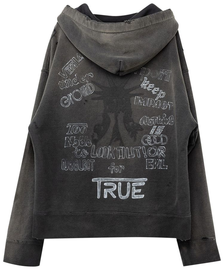 Maison Mihara Yasuhiro Distressed Hoodie Black