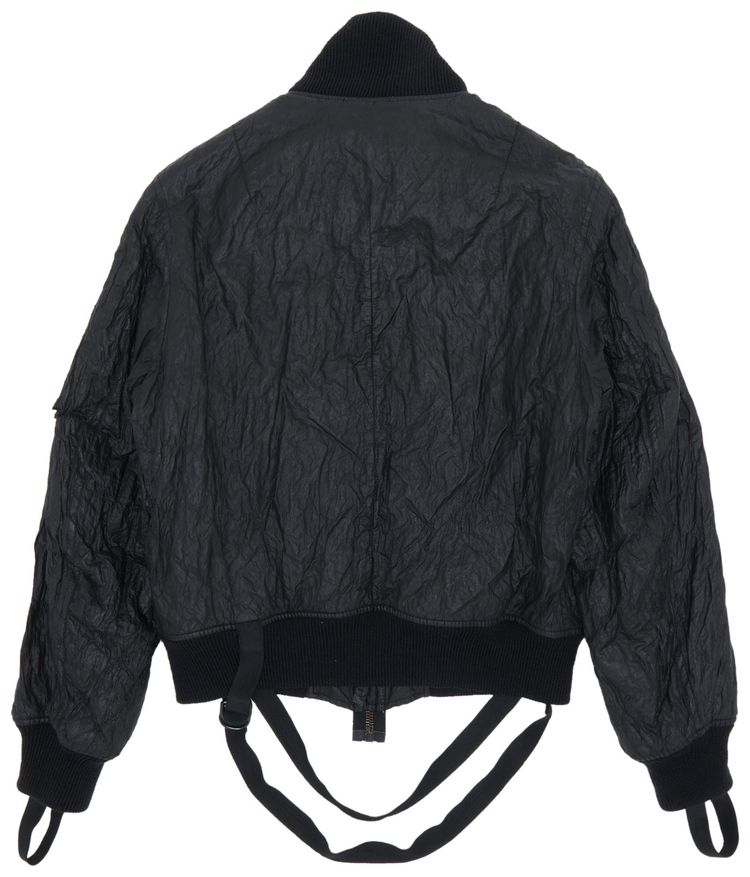 Vintage Helmut Lang Bondage Bomber Jacket Black