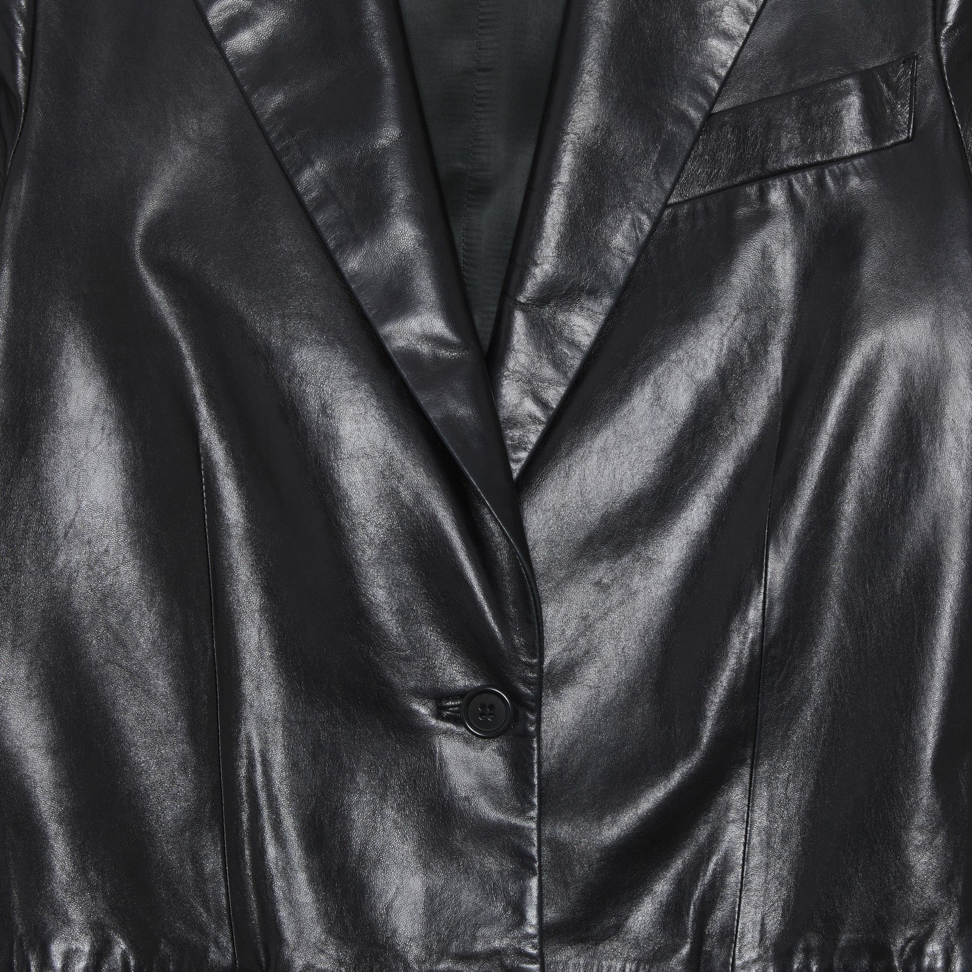 Buy Vintage Helmut Lang Tailored Leather Jacket 'Black' - 0600