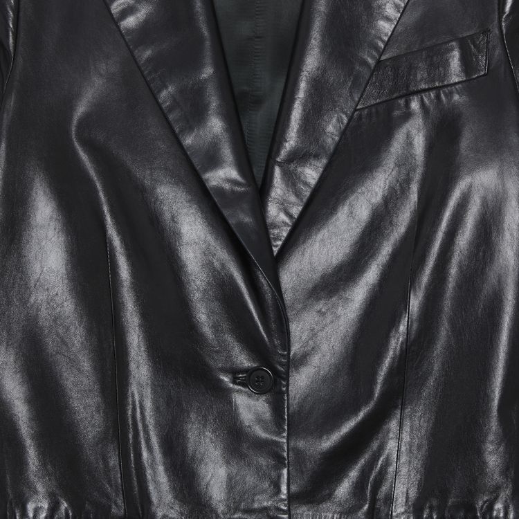 Vintage Helmut Lang Tailored Leather Jacket Black