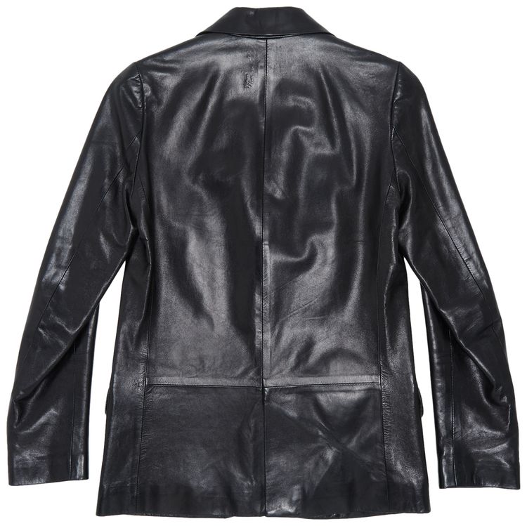 Vintage Helmut Lang Tailored Leather Jacket Black