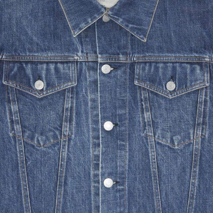 Vintage Helmut Lang 2 Pocket Broken Classic Raw Denim Jacket Blue