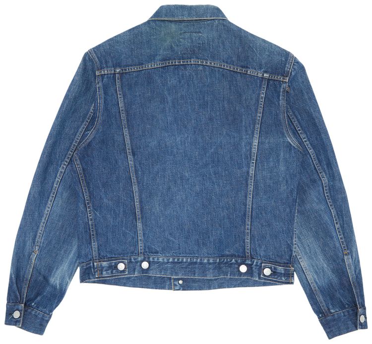 Vintage Helmut Lang 2 Pocket Broken Classic Raw Denim Jacket Blue