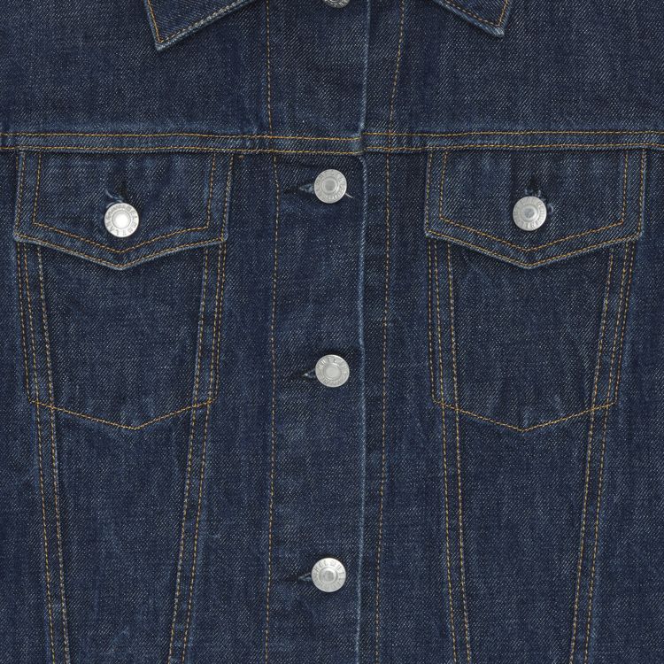 Vintage Helmut Lang 2 Pocket Turn Up Sleeve Raw Denim Jacket Blue