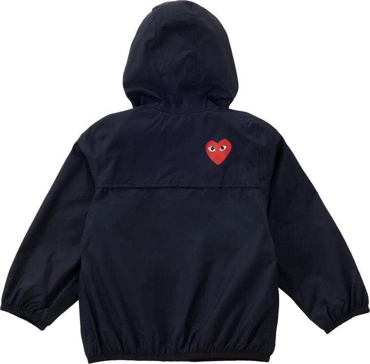 Comme des Garcons PLAY Kids K Way Hoodie Full Zip Navy