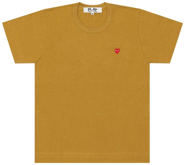 Comme des Garcons PLAY Small Red Heart T Shirt Olive
