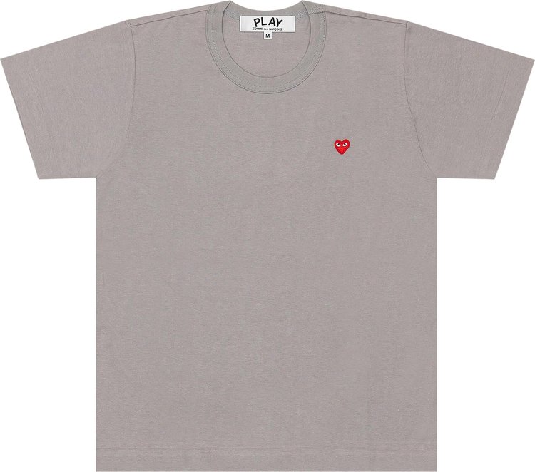 Comme des Garcons PLAY Small Red Heart T Shirt Grey