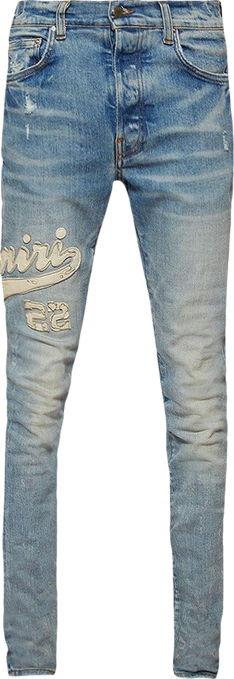 Indigo Blue Denim Monogram Patch Shorts - Ready-to-Wear 1ABC11