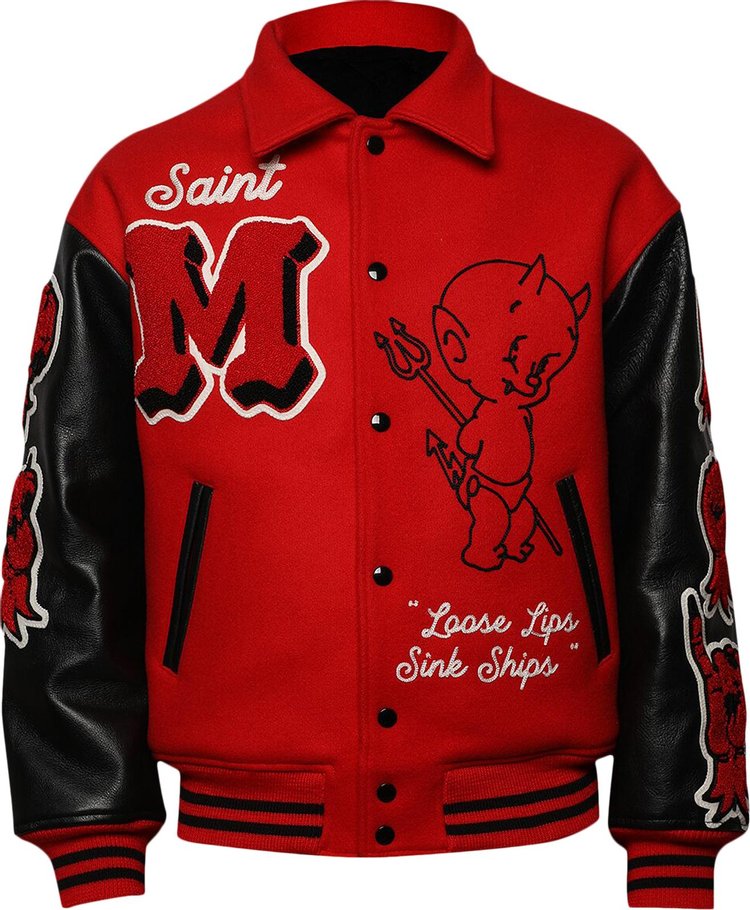 Saint Michael Devil Varsity Jacket 'Red'