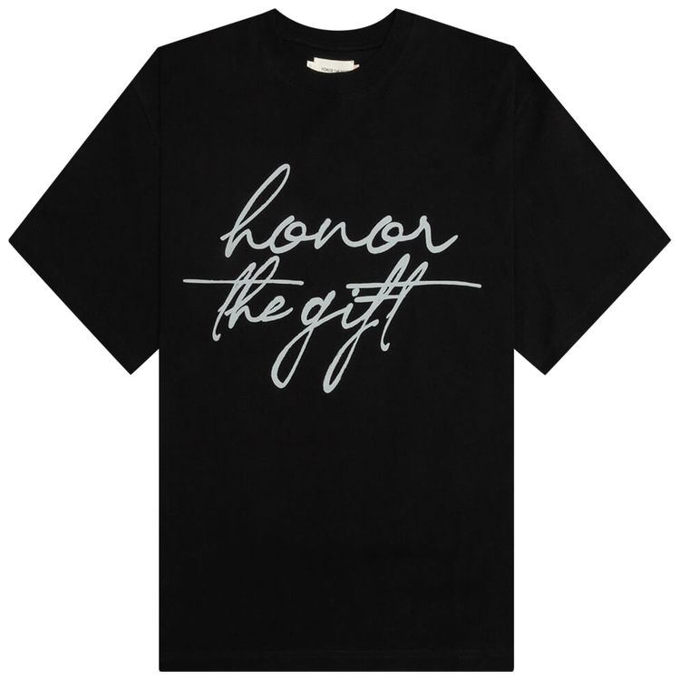 Honor The Gift Script T Shirt Black