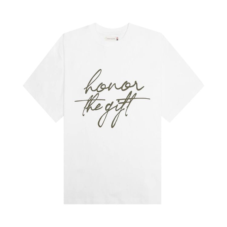 Honor The Gift Script T Shirt White
