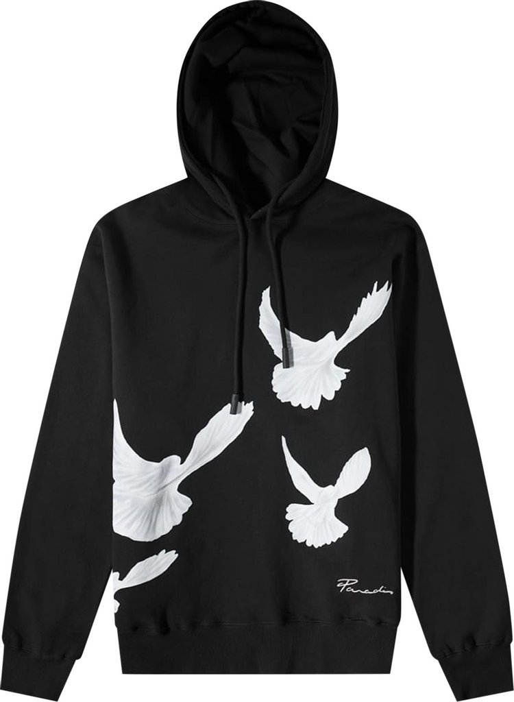 3.PARADIS Singing Doves Hooded Sweater 'Black'