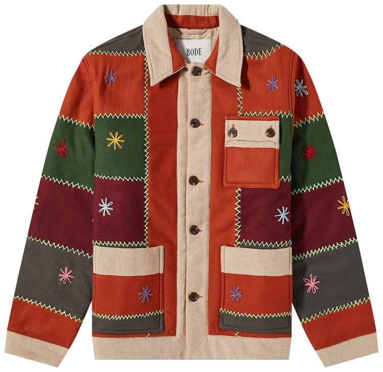 Bode Embroidered Autumn Quilt Jacket Multicolor