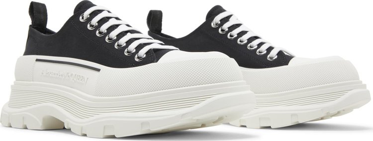 Alexander McQueen Tread Slick Lace Up Black White