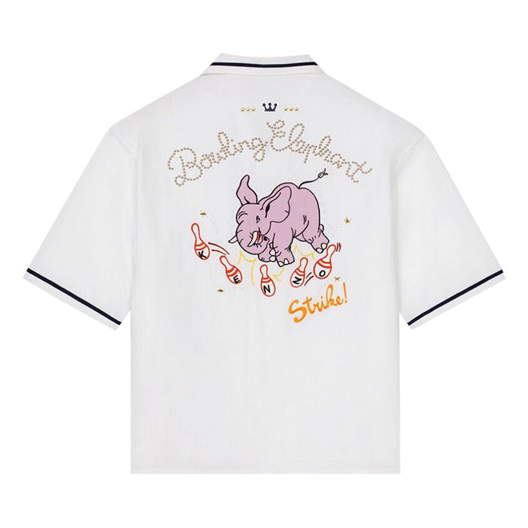 Kenzo Bowling Elephant Hawaian Shirt Off White