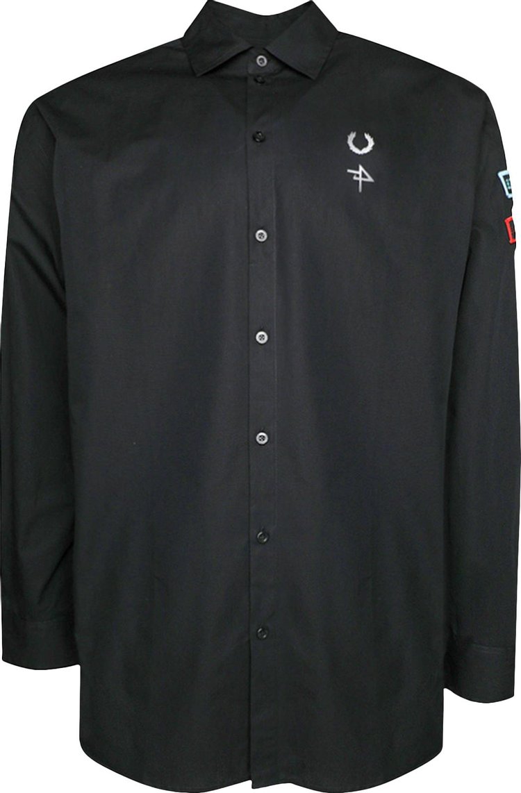 Achetez des Fred Perry x Raf Simons Patched Oversized Shirt 'Black ...