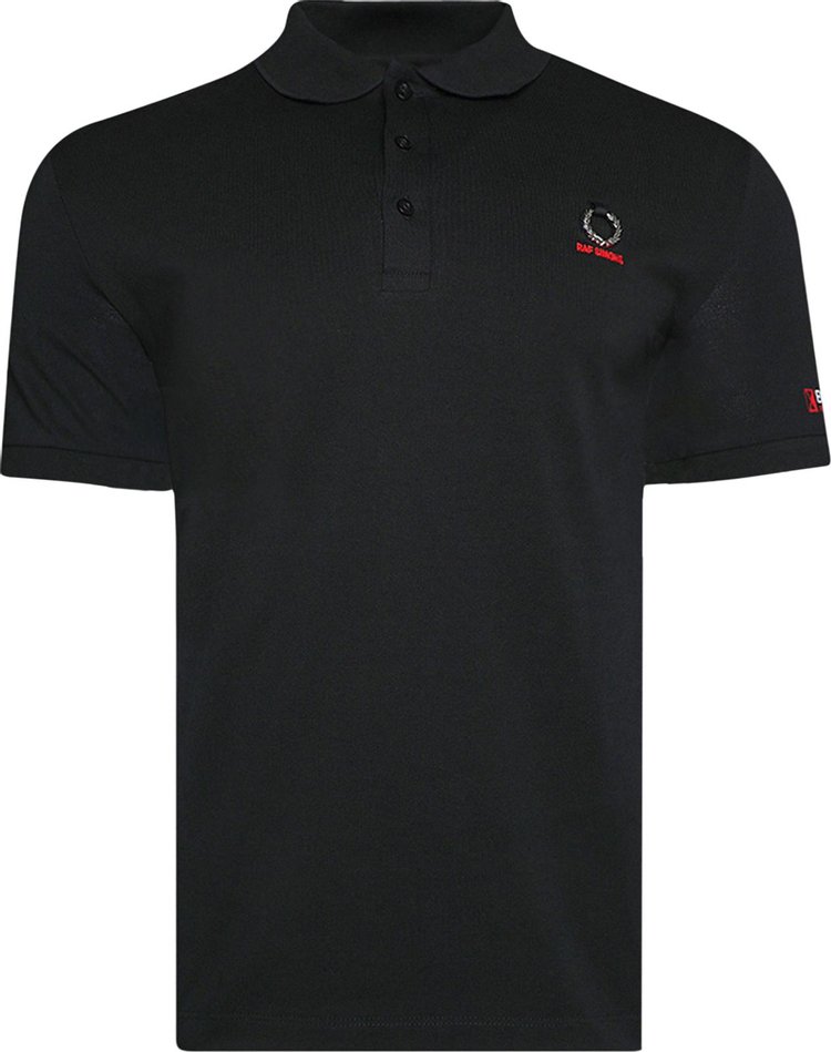 Fred Perry x Raf Simons Printed Sleeve Polo Shirt 'Black'