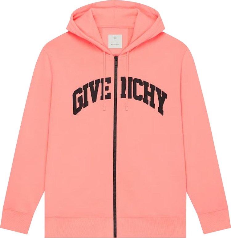 Givenchy Classic Fit Zipped Hoodie Coral