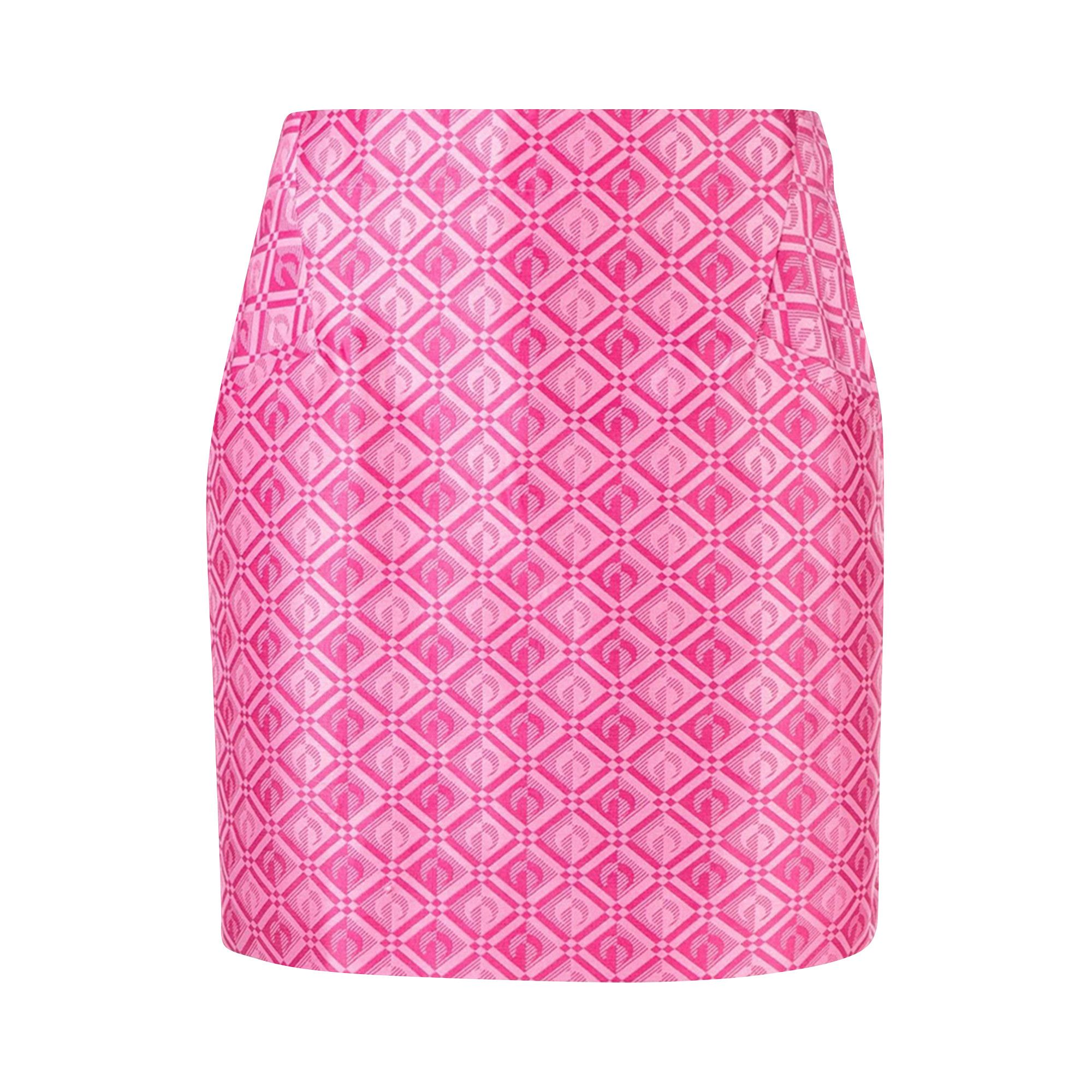 Hot pink top jacquard skirt