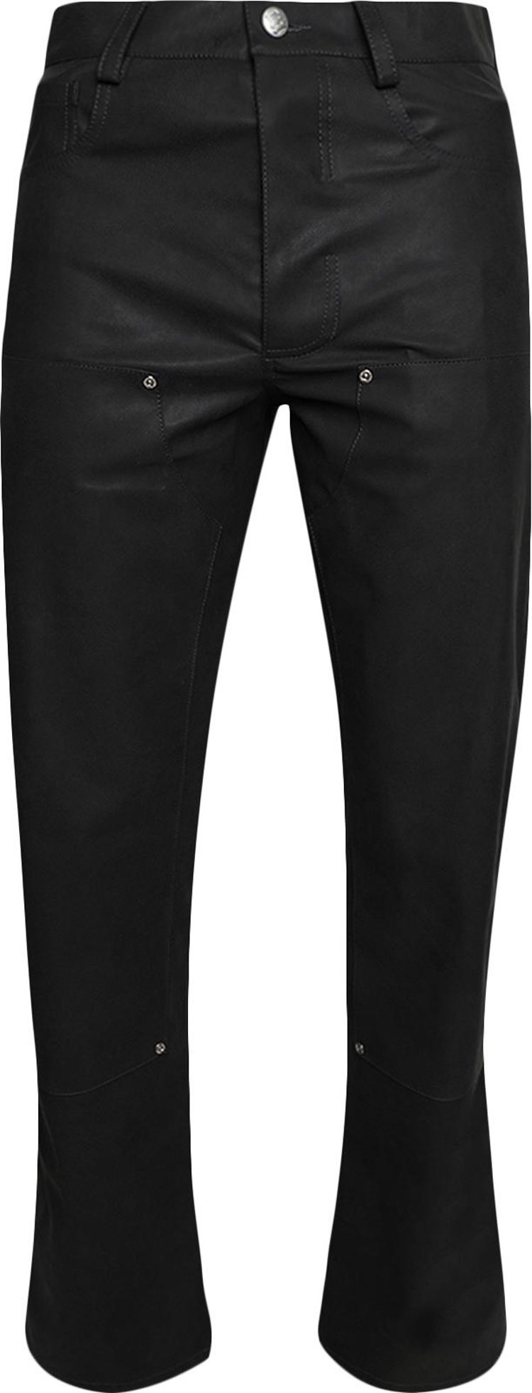 MISBHV Vegan Leather Carpenter Trousers 'Faded Black'