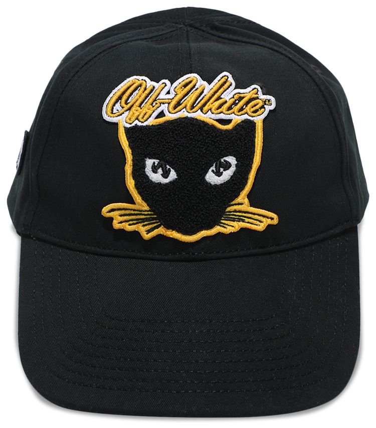 Off White Cat Varsity Baseball Cap BlackYellow
