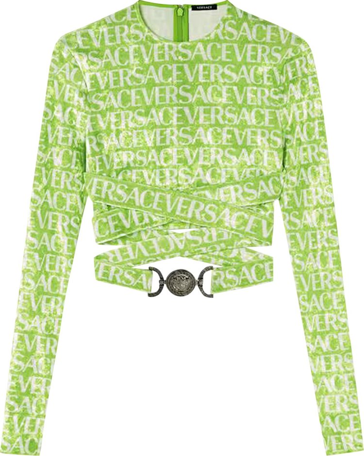 Versace: Green Allover Top