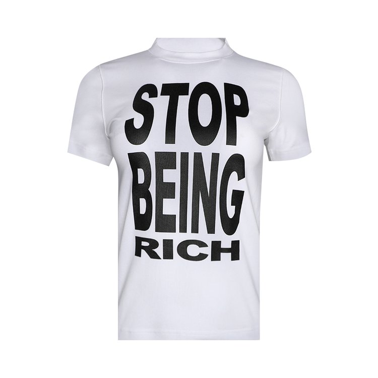 Vetements Stop Being Rich Fitted T-Shirt 'White'