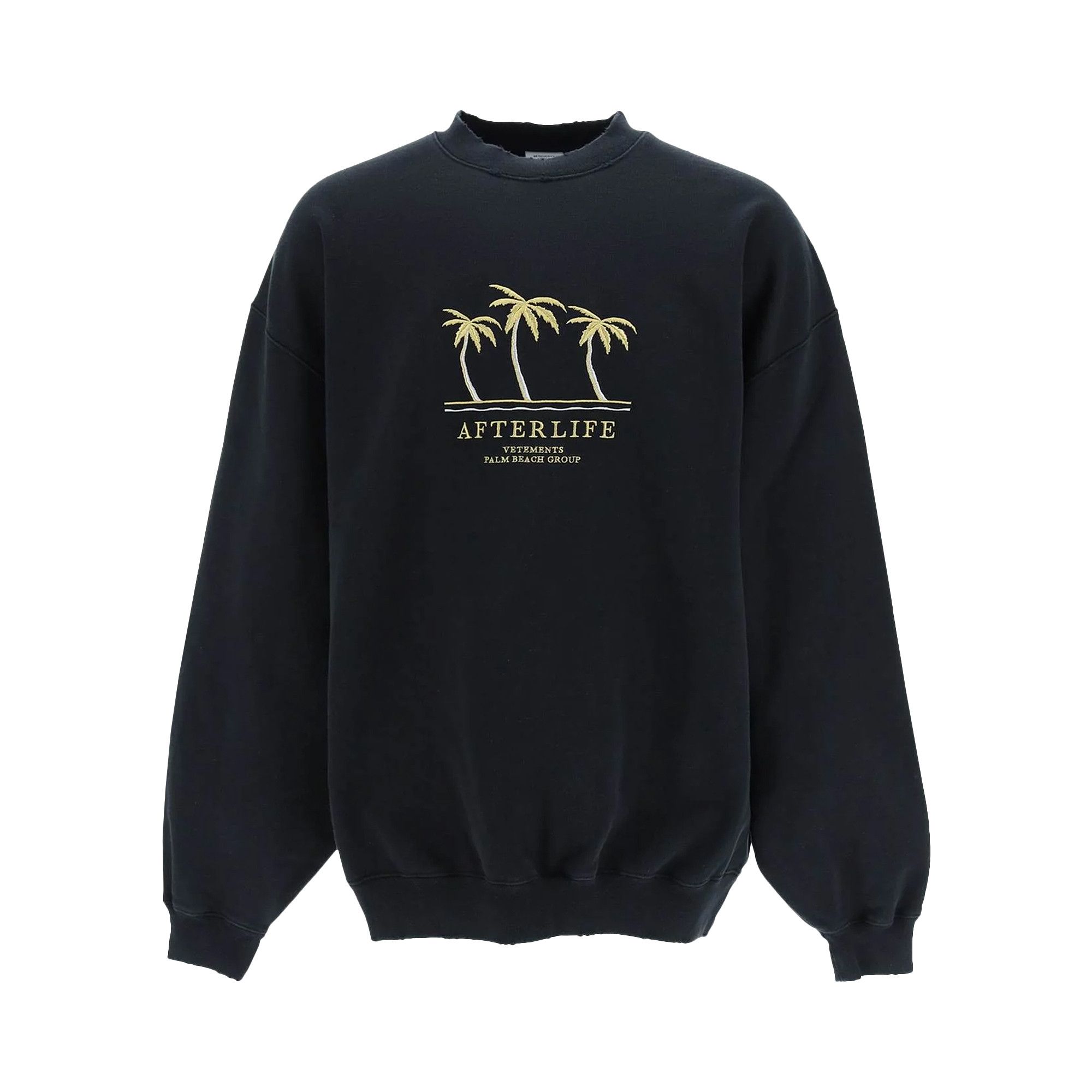Buy Vetements Embroidered Afterlife Sweatshirt Black UE63CN140B BLAC GOAT UK