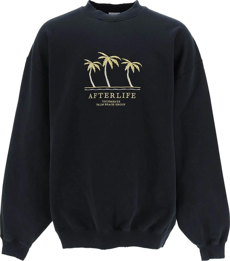 Buy Vetements Embroidered Afterlife Sweatshirt 'Black' - UE63CN140B ...