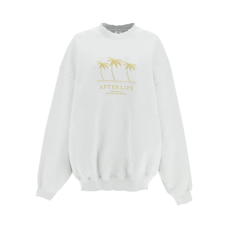 Vetements Embroidered Afterlife Sweatshirt White