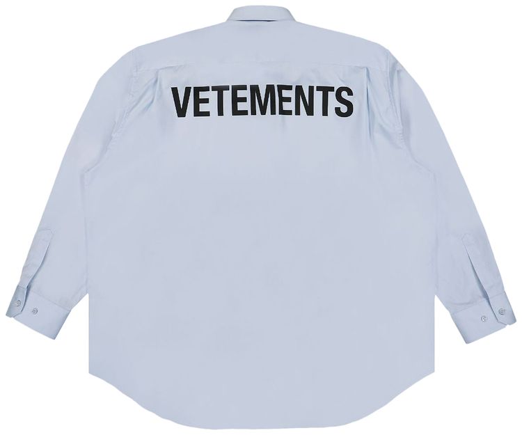 Vetements Back Logo Shirt Light Blue