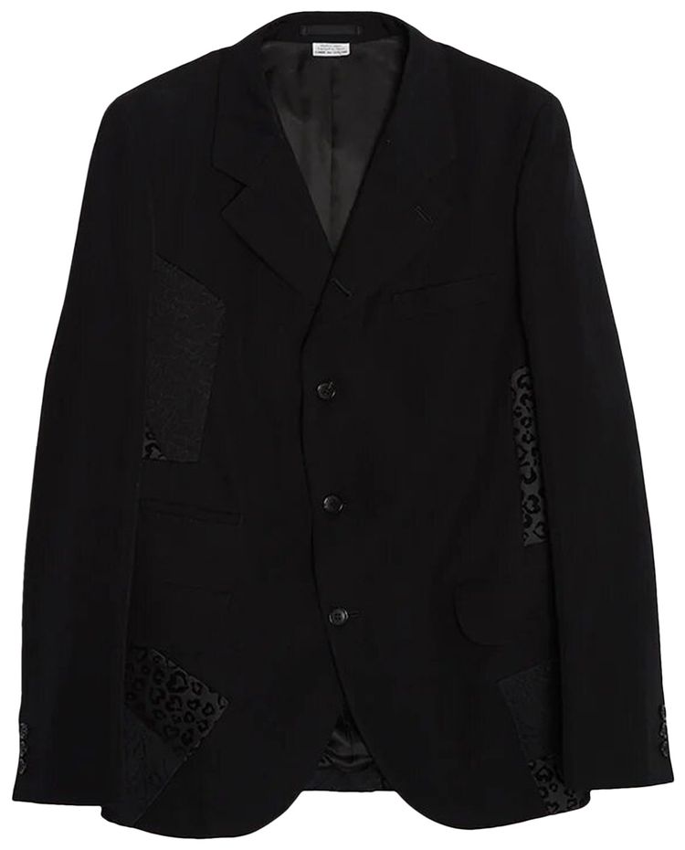 Comme des Garcons Homme Plus Jacquard Patched Blazer Black