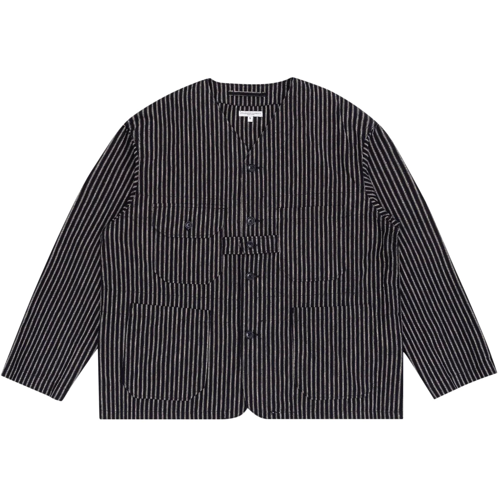 【最終価格】 Cardigan Jacket - LC Stripe Buy Engineered Garments LC Stripe Cardigan Jacket 'Navy/Grey