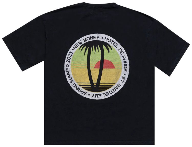 Rhude Twin Palms Tee Vintage Black
