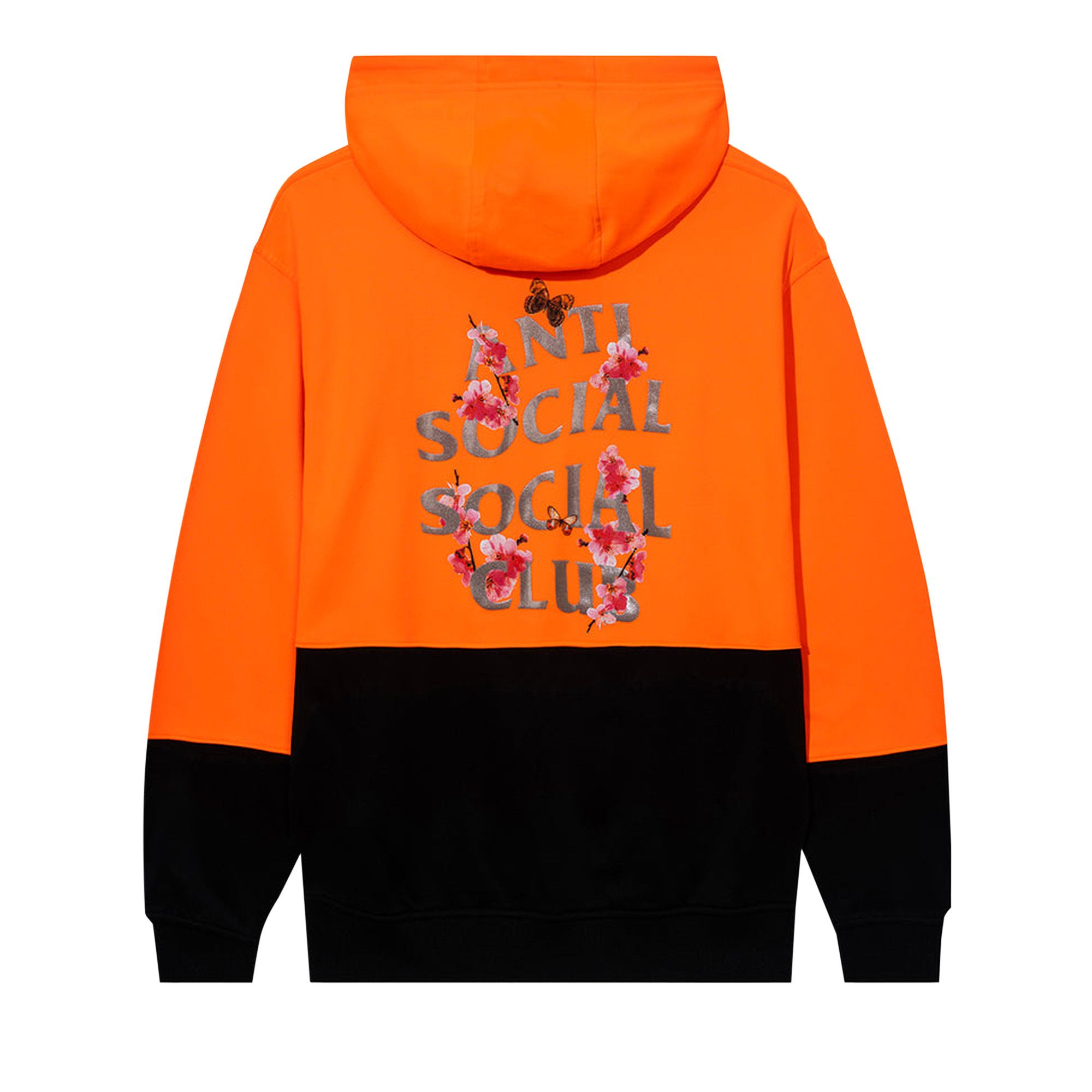 Anti social social club orange hoodie top
