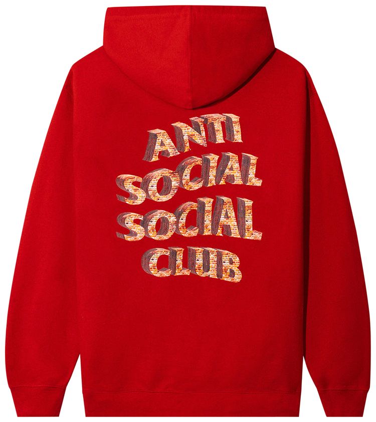 Anti Social Social Club White Picket Fence Hoodie Red