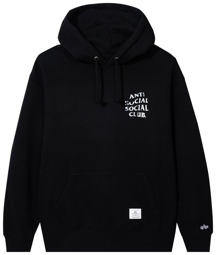 Anti Social Social Club x Alpha Essential Hoodie Black