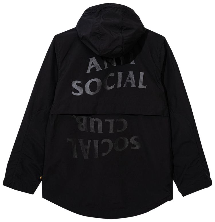 Anti Social Social Club x Alpha Nylon Rain Shell Black