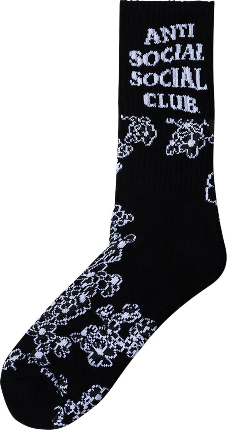 Anti Social Social Club Flower Feet Socks 'Black'
