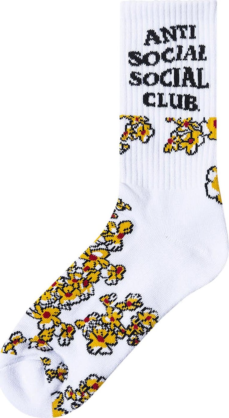 Anti Social Social Club Flower Feet Socks 'White'