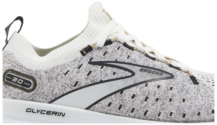 Brooks Wmns Glycerin StealthFit 20 White Black Cream