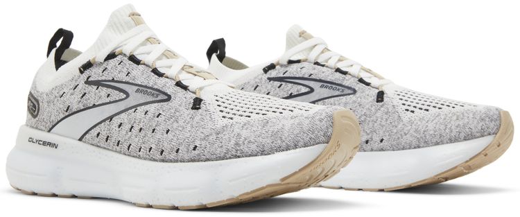 Brooks Wmns Glycerin StealthFit 20 White Black Cream