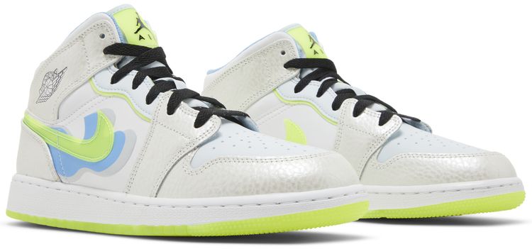 Air Jordan 1 Mid SE GS Warped Swoosh