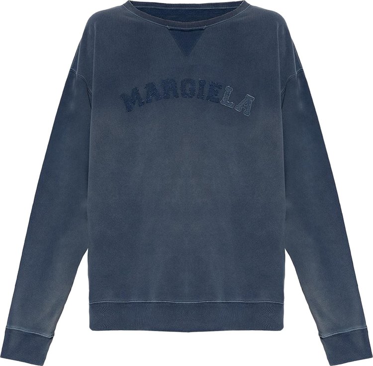 Buy Maison Margiela Logo Embroidered Sweatshirt 'Blue' - S50GU0209 ...