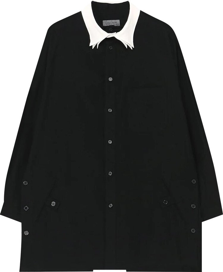 Yohji Yamamoto Pour Homme Tab Spare Collar Shirt 'Black'