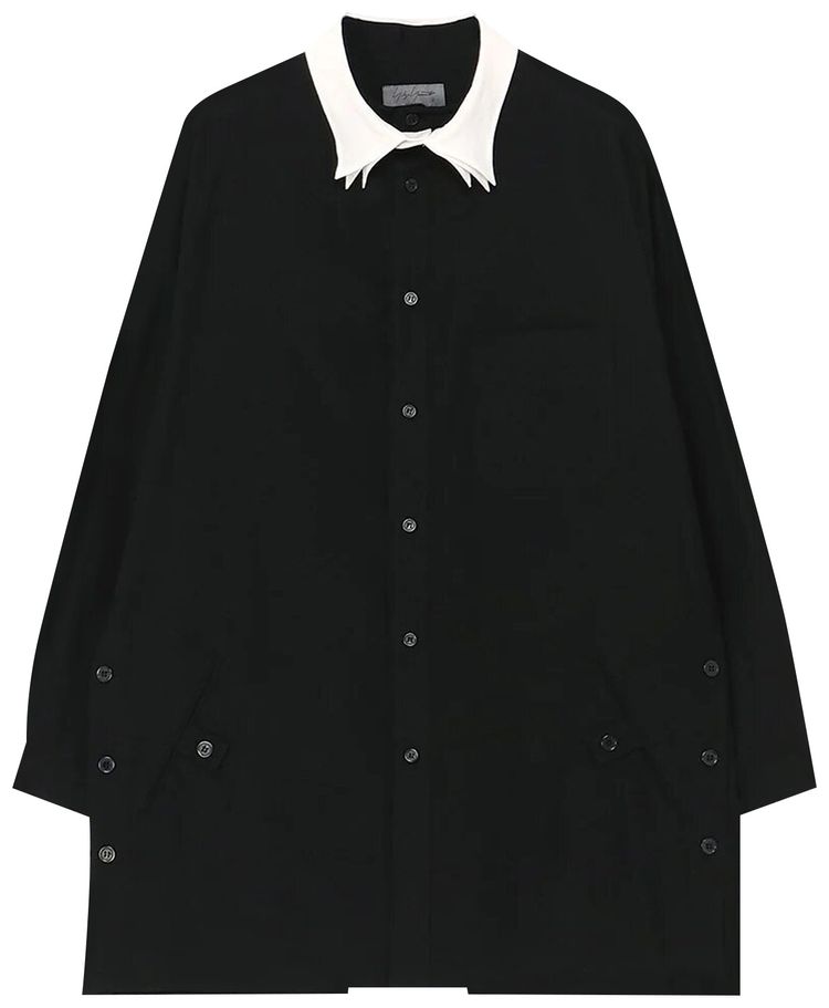 Yohji Yamamoto Pour Homme Tab Spare Collar Shirt Black