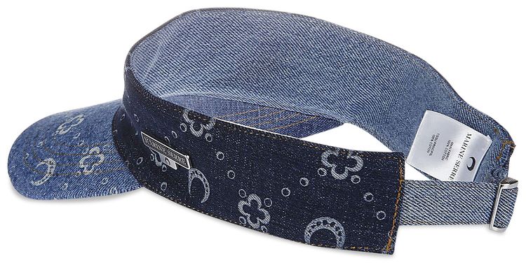Marine Serre Regenerated Denim Moonogram Visor Blue
