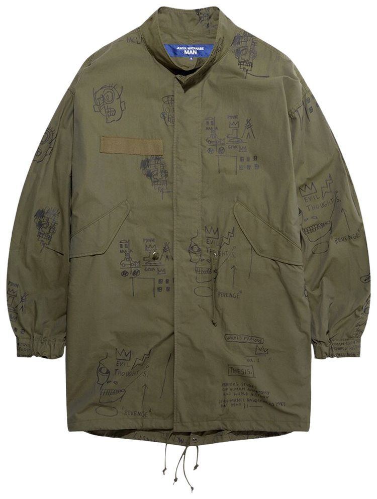 Junya Watanabe Jean Michel Basquiat M65 Fishtail Parka Military Green