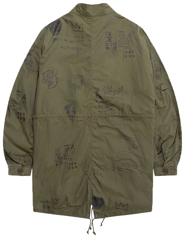 Junya Watanabe Jean Michel Basquiat M65 Fishtail Parka Military Green