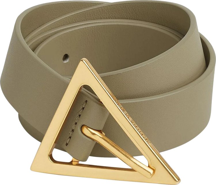 Bottega Veneta Triangular Buckle Belt 'Taupe/Gold'